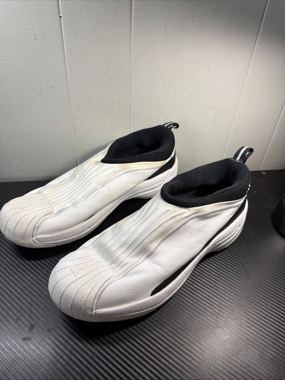 2001 Adidas Torsion Men's 13 Shoes White Leather Sneakers Slip On RARE 674130 A2